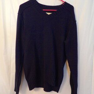 Womans Blue sweater, by Natural Reflections, Long sleeve, V neck, ribbed cuffs
